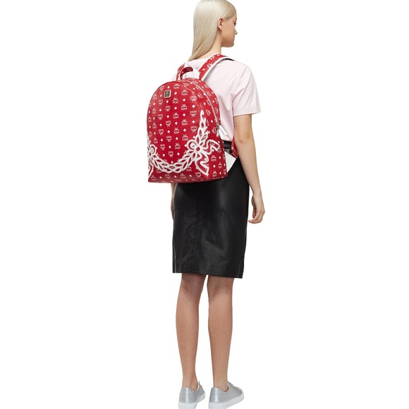 New MCM Dietrich Laurel Visetos Handbag Backpack